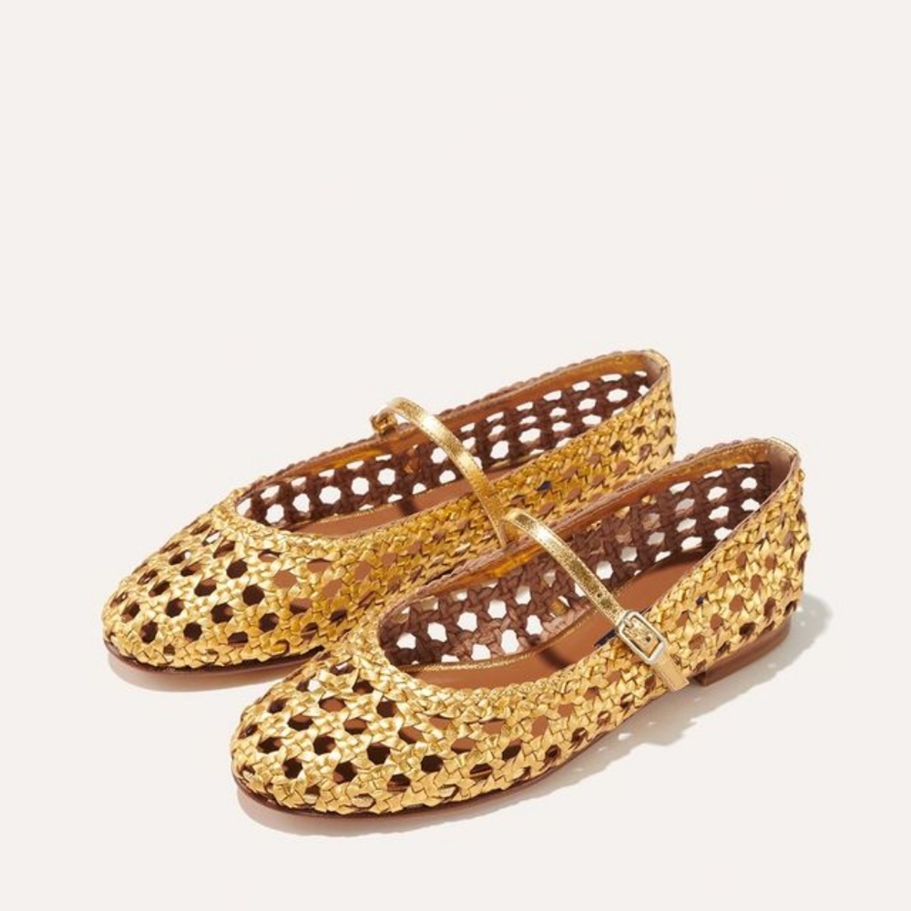 Margaux The Demi Jane in Gold Woven Leather, size 43 W / 12 W / 12 Wide/ 12W